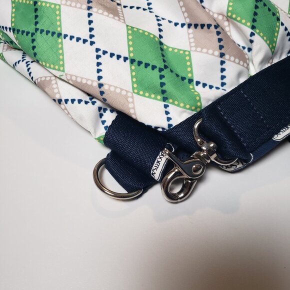 LeSportsac 80's Retro Classic Argyle Diamond Pattern Weekender Tote 24"x21"x14" - Picture 4 of 16